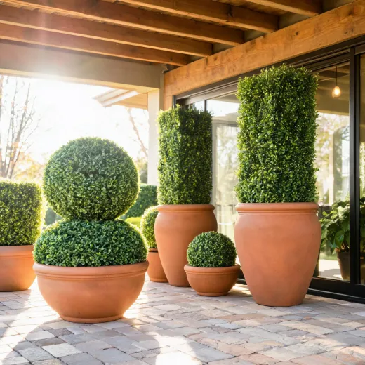 Outdoor faux greenery